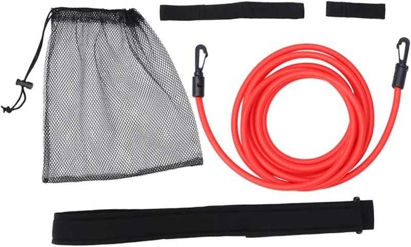 Red Swimming Resistance Belt Swim Training Exerciser Stationary Supplies - Image 1